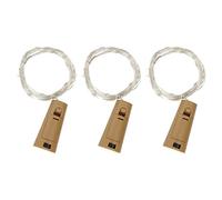 Homoyoyo Set di 3 luci in sughero con 10 LED per bottiglia di vino, tappo di bottiglia di vino, luci decorative, luci fate, per Natale, camera da letto, cortile, matrimonio, festa