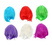 Homoyoyo Set di 6 Parrucche Bob Colorate per Donne e Ragazze, Chioma Corti Lisci, Materiale Plastico, Pratiche Rete Incorporata, per Party e Cosplay