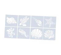 Homoyoyo Set di 8 Stencil per Pittura Animali Marini, Modello di Disegno Cavo Riutilizzabile in Plastica, Giocattoli Educativi Leggeri, per Progetti Scolastici e creatività Artistica