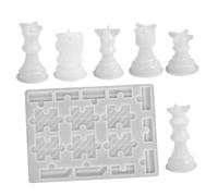 Homoyoyo Set Stampi in Silicone per Pezzi degli Scacchi Fai da Te Kit Stampo in Resina Flessibile Riutilizzabile 6 Modelli Re Regina Alfiere Cavallo Torre Pedone per Creazioni