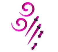 Homoyoyo Set Tappi per Orecchie in Acrilico Colorato 54 Pezzi Strumenti per l'Espansione delle Orecchie Tunnel Auricolari e Leggeri per e Accessori per Piercing