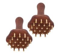 Homoyoyo Spazzola Massaggiante Meridiani in Legno e Ottone 2 Pezzi con 24 Denti per Collo e Schiena, Design Ergonomico per Promuovere la Circolazione Sanguigna a Casa e Spa