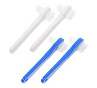 Homoyoyo Spazzolino Per Pulizia Orale a Doppia Testa 4 Pezzi Impugnatura Ergonomica e Dimensioni Compatte, Per Protesi Semi-complete e Pulizia Delle Zone Difficili