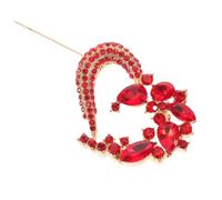 Homoyoyo Spilla Cuore Strass per Donna, Metallo Rosso Romantico | Chiusura Sicura, Lucentezza Cristallina, Resistente allo Sbiadimento, per San Valentino, Nozze, Scialle e Sciarpa