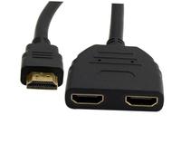 Homoyoyo Splitter Cavo Alta Definizione Maschio a Doppia Femmina Connettore Placcato Oro Adattatore per Uscita Video Doppia per Dispositivi Compatibili e Router Segnale