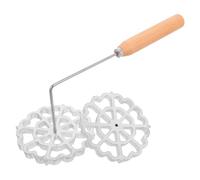 Homoyoyo Stampi per Waffle con Manico, 2 Stampi in Alluminio per Waffle con 1 Manico, Set di Rosette per Timballi, Ravanelli, Frittura, per Cuocere Al Forno, Cucinare, Uso Domestico, Decorare, Olio,