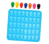 Homoyoyo Stampo Biscotti Silicone Mini Teschio per Halloween Cavità Antiaderente Multiuso per Dolci Uova e Cake Pop Blu per Feste e Regali Creativi