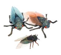 Homoyoyo Statuetta Decorativa a Forma di Cicala in Plastica Set da 3 Pezzi, Ornamento Creativo per Scrivania e Decorazione da Tavolo, Giocattolo Educativo Simulazione Insetto e Ufficio