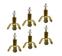 Homoyoyo Supporto per Stoppino a Tre Gambe in Rame Dorato, Base Stabile da 3 Cm X 2,7 Cm, per Candele Buddiste e Lampade a Olio, Set da 6 Pezzi per Decorazione Domestica e Preghiera