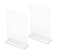 Homoyoyo Supporto Verticale in Acrilico Formato A6 Bifacciale, Espositore Trasparente per Menu e Prezzi da Tavolo Porta Codice Qr, Porta Volantini Resistente per Uso Ufficio e Ristorante,