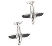 Homoyoyo Uomini Cufflinks a Forma di Aeroplano in Rame Argento, Classici e Decorativi Superficie Liscia per Abiti da Cerimonia e Uso Quotidiano
