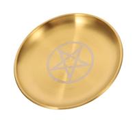 Homoyoyo Vassoio Altare Strega Piccolo in Metallo con Stella a Cinque Punte Piatto Decorativo per Gioielli e Profumi Porta Bracciali e Collane per Uso Ritualistico e Domestico