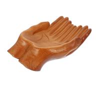 Homoyoyo Vassoio Portagioielli Decorativo in Legno Intagliato a Mano Portaanelli da Tavolo Design a Doppia Mano Accessorio Elegante per Organizzare Gioielli in Camera e Bagno