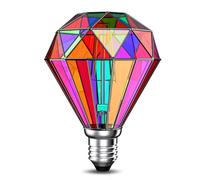 Hompavo - Faretto LED in vetro colorato dimmerabile, dipinto a mano, E26 G95 da 3,5 W, per feste, Halloween, Natale, casa, giardino, decorazione del balcone, confezione da 1