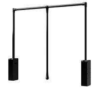 HOMPLEMENT - Appendiabiti saliscendi per Armadio - Regolabile - Portata 15 kg - in Acciaio - Montaggio Semplificato - Bloccaggio e Risalita Assistita - Ammortizzato Soft (Vano 62-86cm - Nero)