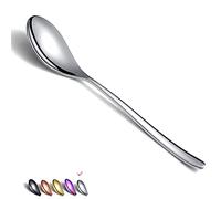 HOMQUEN Cucchiai Per la Cena 6 Pezzi da 8,1 Pollici in Acciaio Inossidabile Cucchiaio da Minestra Cucchiaio da Dessert Cucchiaio Posate Per Cucina di Casa o Ristorante (Argento)