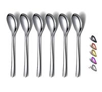 HOMQUEN Cucchiaini da Caffè Demitasse, Mini Cucchiaini da Caffè da 14 Cm, Piccoli Cucchiai in Acciaio Inossidabile, Cucchiaini da Tè Per Dessert, Set da 6, Lavabili in Lavastoviglie (Argento)