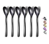 HOMQUEN Cucchiaini da Caffè Demitasse Neri, Mini Cucchiaini da Caffè Da 14 Cm, Piccoli Cucchiai in Acciaio Inossidabile, Cucchiaini da Tè Per Dessert, Set da 6, Lavabili in Lavastoviglie