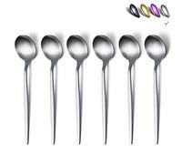 HOMQUEN Cucchiaini Da Tè 6 Pezzi, Cucchiai Da 6,6 Pollici Posate D'argento, Piccoli Cucchiai In Acciaio Inossidabile, Cucchiaini Da Tè Per La Casa (Argento Opaco-6,6 Pollici)