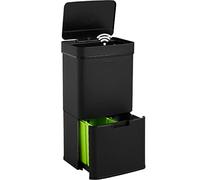 Homra® Cestino Spazzatura Nexo con Sensore - Secchio Spazzatura con Coperchio in Acciaio Inossidabile - Pattumiera Automatica con 3 Scomparti + 1 - Cestino Spazzatura Cucina - Cestino Smart
