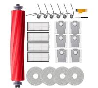 Homruich 21 Pezzi di Accessori per Roborock QV 35A / QV 35S / QR 798 / QR 598 Aspirapolvere Ricambio, 1 Spazzola Principale, 4 Asciugamani, 4 Filtri, 6 Sacchi di Polvere, 6 Spazzole Laterali