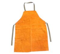 HOMSFOU 1 grembiule resistente al calore in pelle bovina da saldare, grembiule da lavoro durevole per saldatori, prevenzione incendi, design flessibile per officina, garage e uso domestico, Arancione
