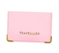 HOMSFOU 1 Pz Caso d'identità banca custodia per carte da viaggio piccolo chiave Porta della carta semplice card wallet portacarte buste portadocumenti borsa manica di credito pu rosa