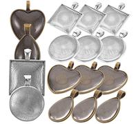 HOMSFOU 1 Set Ciondolo Ciondolo Fotografico Charm Vassoio Con Cabochon Vassoi Con Lunetta Antica Lunette Riscontri Vassoio Pendente Castoni Di Gioielli Vassoi Pendenti Lega