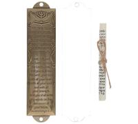 HOMSFOU 1 set di custodia ebraica Mezuzah con pergamena vintage Mezuzah placca in lega Mezuzah ornamento benedizione Mezuzah artigianato classico ebraico regali per decorazione porta d'ingresso 132 mm