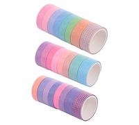 HOMSFOU 1 Set Nastro Adesivo Washi Da Nastro Decorativo Per Scrapbooking E Fai Da Te Colori Puri E Design Semplice Per Decorazioni E Feste 24rolls
