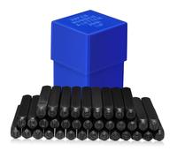 HOMSFOU 1 Set Punching Digital Set punzoni Metallo attrezzo per Incisione Timbro del Nome francobolli di marcatura dei Numeri timbri con Numeri in Acciaio Punch Metal per Il Marchio Black