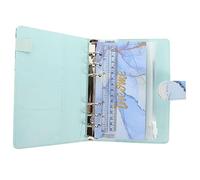 HOMSFOU 1 Set Raccoglitore Budget con Design Marmorizzato Organizer Soldi con Buste Righello e Adesivi Colorati per Risparmiare e Pianificare Spese
