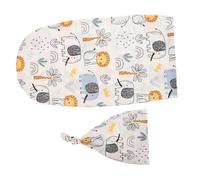 HOMSFOU 1 Set Set di sacchi a pelo e cappello da gatto borsa neonato sacco Sonno con berretto coperta addormentata coperte per dormire per bambina fasciata cotone