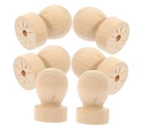 HOMSFOU 1 Set Sigillo A Manico Rotondo in Legno Massiccio Sigillo di Cera Sigilli di Cera Nozze Parti della Maniglia del Timbro Maniglia di Sostituzione del Timbro di Legno 6 Pezzi