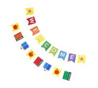 HOMSFOU 1 Set Striscioni e Bandiere per Festa Scuola Decorazioni Resistenti e Mela Accogliente per Eventi Scolastici Forniture Pratiche per Insegnanti e Studenti