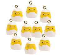 HOMSFOU 10 pezzi Charm Pasquali Uova e Pulcino Materiale Resistente per Gioielli Fai da Te Ciondoli Cartoon per Orecchini e Portachiavi Accessori per Regali e Decorazioni
