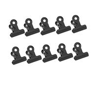 HOMSFOU 10 Pezzi Clip Metalliche Nere Opache Fermacarte con Molle Resistenti Clip Cerniera per Carta per Ufficio e Casa per Fissaggio Parete