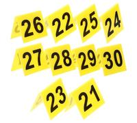 HOMSFOU 10 Pezzi Marcatori Numerici Gialli in Acrilico a Forma di Triangolo per Scene del Crimine, Semplici da Usare e Multifunzione per Feste a Tema e Giochi Detective