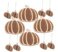 HOMSFOU 10 Pezzi Tag Legno Forma Zucca per Decorazioni Fai da Te Slices Legno Non Finiti per Attività Creative per Adulti