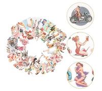 HOMSFOU 100 Pezzi Adesivo Ragazza Adesivi per fiaschi d'Acqua Adesivi per Bagagli Adesivi per Skateboard Calamite Frigorifero Adesivi Frigorifero Adesivi artistici decori da Parete