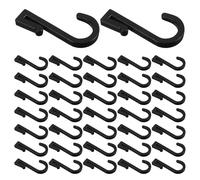 HOMSFOU 100 Pezzi Ganci da Parete per Cubicoli in Plastica Neri, Appendiabiti Cubico per Ufficio e Casa, Ganci per Cappotti e Asciugamani, Soluzione Salvaspazio per Divisorie e Telai