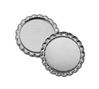 HOMSFOU 100 Pezzi Tappi Appiattiti Forati Argento per Accessori Fai da Te Gioielli Scrapbook Foto Medaglie