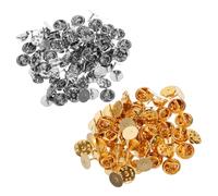 HOMSFOU 100 Set Chiusura per Spille con Blocco Sicuro Retro Oro e Argento Accessori per Spille Distintivi Badge e Fai da Te