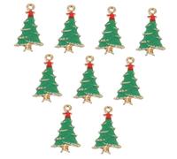 HOMSFOU 10pezzi Ciondoli Natalizi Per Albero Ciondoli Fai Da Te Per Natale Decorazioni Creative in Lega Pendenti Gocce Di Olio Per Feste Di Natale e Cerimonie