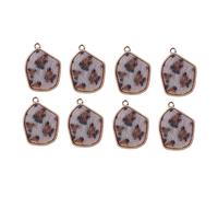 HOMSFOU 10pezzi Ciondolo Pendente in Fai Da Te Accessori Per Gioielli Ciondoli Per Creazione Gioielli in Finta Pelliccia Visone Leopardata Grigio Bianco