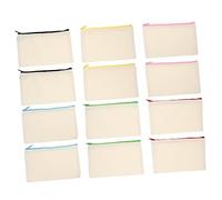 HOMSFOU 12 Pezzi Borsa Cosmetica Tela con Cerniera da Pochette Canvas Vuote per Viaggi Fai da Te e Organizzazione Bagno Personalizzabile con Graffiti e Ricami