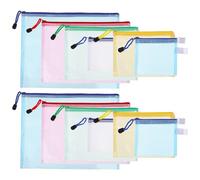 HOMSFOU 12 pezzi Buste Portadocumenti con Zip Resistenti e Trasparenti Tasche Rete Multicolori per Documenti Organizer per Scuola e Ufficio Protezione da Danni e Smarrimenti