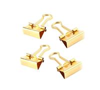 HOMSFOU 12 Pezzi Clip Fermacarte Metallo Raccoglitori per Ufficio e Scuola Colore Oro per Organizzazione Documenti e Cancelleria