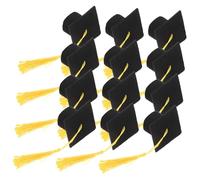 HOMSFOU 12 Pezzi Decorazione per Torte Laurea Cappello Nero in Carta e Poliestere, Design Umano e Stile Significativo per Feste e Dolci, Topper Cake Topper Elegante e Funzionale
