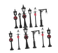 HOMSFOU 12 Pezzi Modello Lampione Fornitura Accessori Per La Casa Delle Bambole Strada Villaggio Accessori Per Lampioni Mini Piccolo Lampada Accessorio Bambola Leggero Plastica